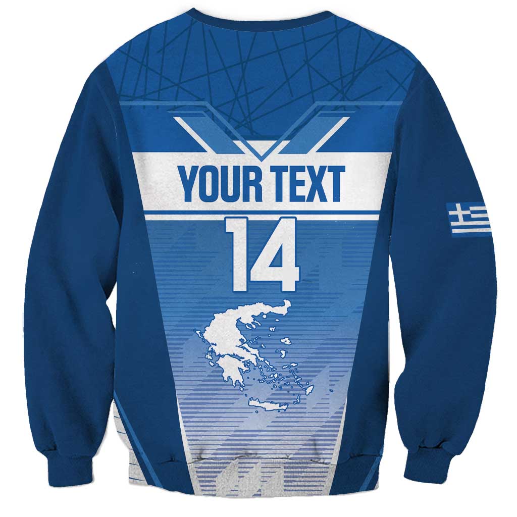 Custom Greece Football Sweatshirt Go Ethniki Coat Of Arms Style