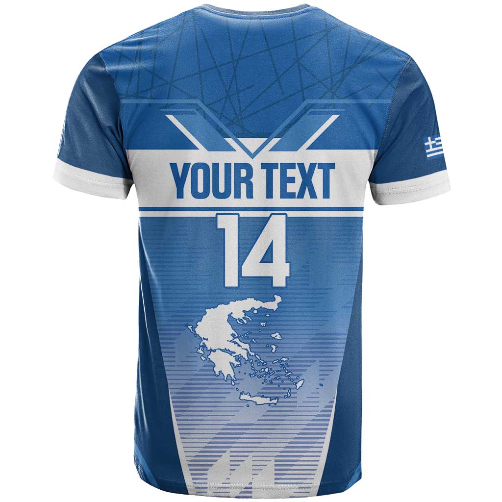 Custom Greece Football T Shirt Go Ethniki Coat Of Arms Style