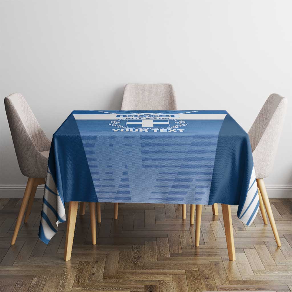 Custom Greece Football Tablecloth Go Ethniki Coat Of Arms Style