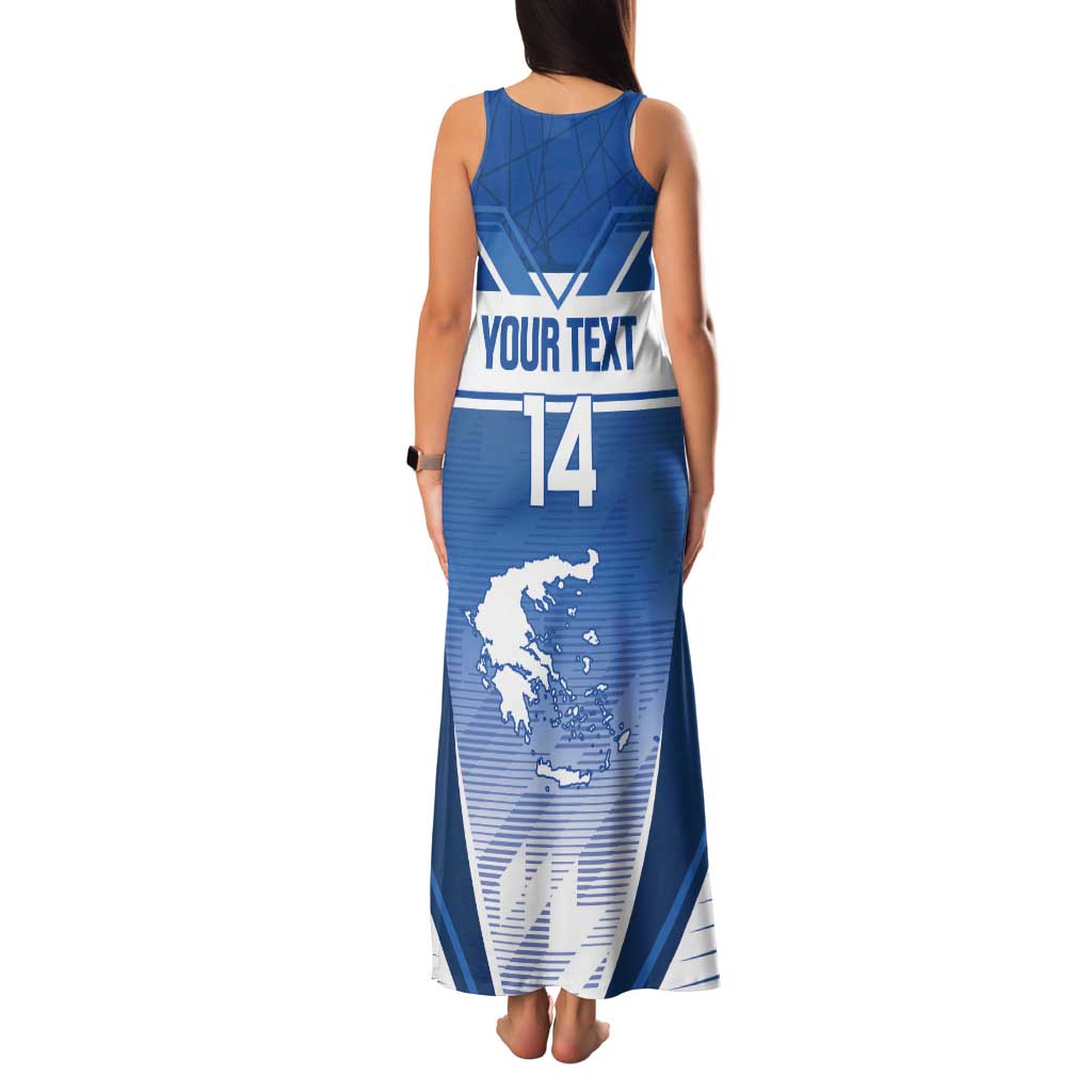 Custom Greece Football Tank Maxi Dress Go Ethniki Coat Of Arms Style