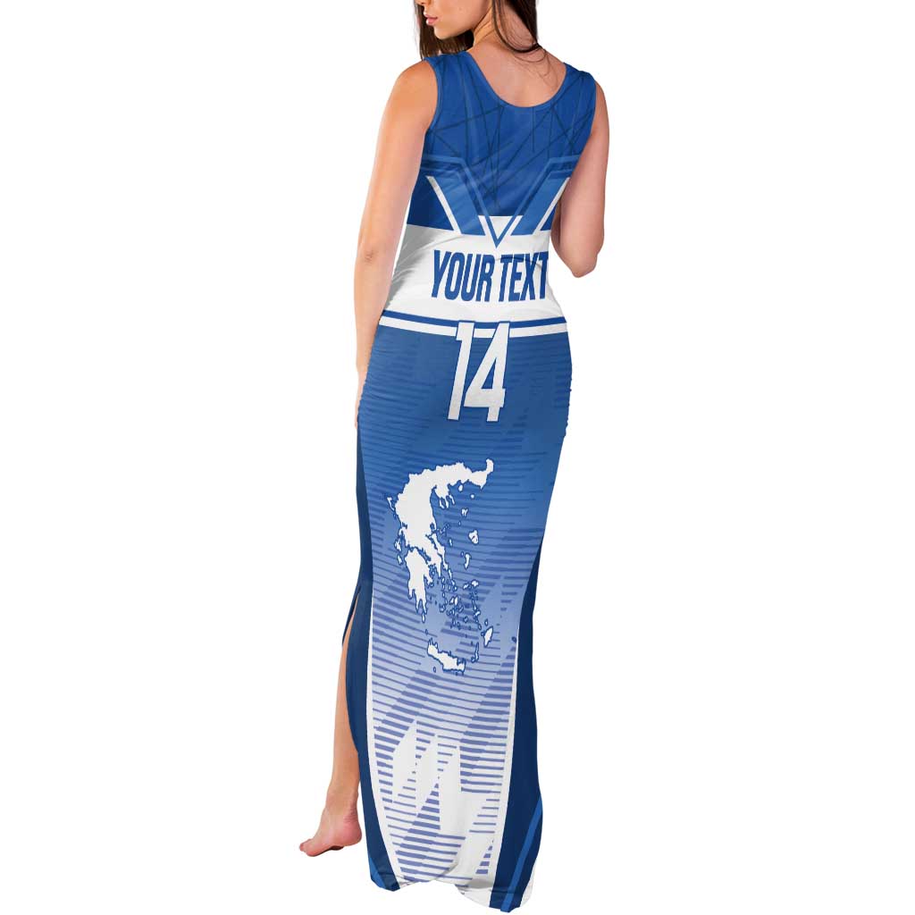 Custom Greece Football Tank Maxi Dress Go Ethniki Coat Of Arms Style