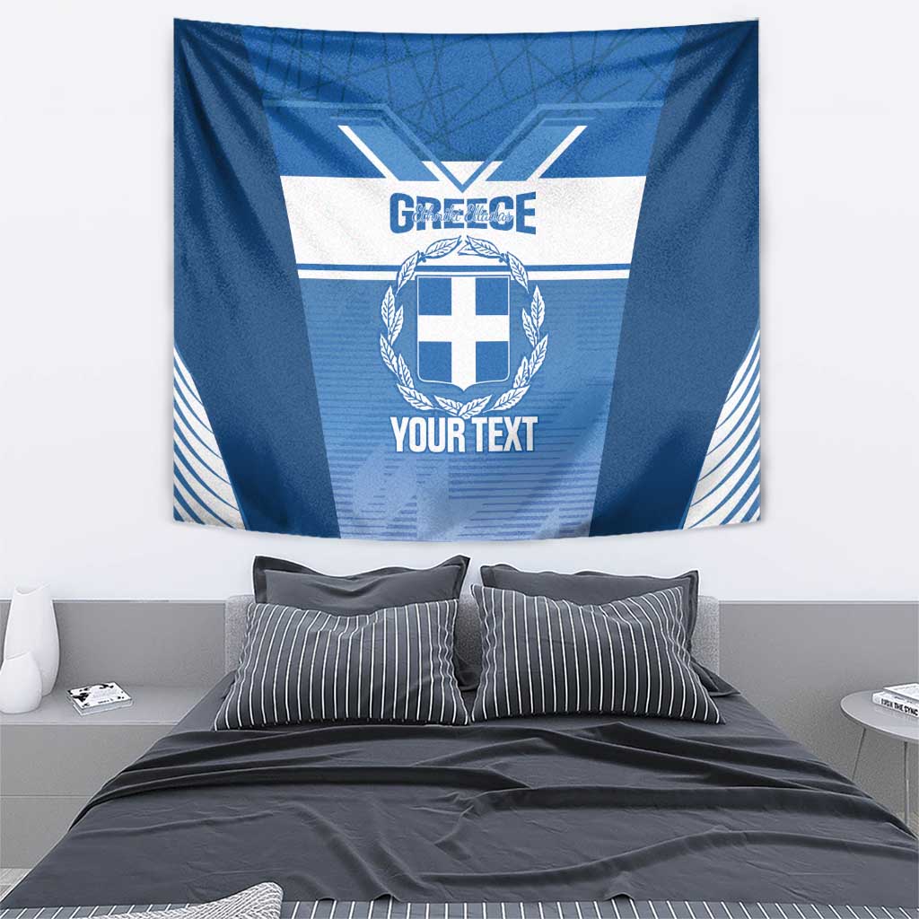 Custom Greece Football Tapestry Go Ethniki Coat Of Arms Style