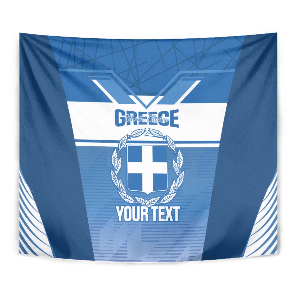 Custom Greece Football Tapestry Go Ethniki Coat Of Arms Style