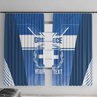 Custom Greece Football Window Curtain Go Ethniki Coat Of Arms Style