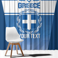 Custom Greece Football Window Curtain Go Ethniki Coat Of Arms Style