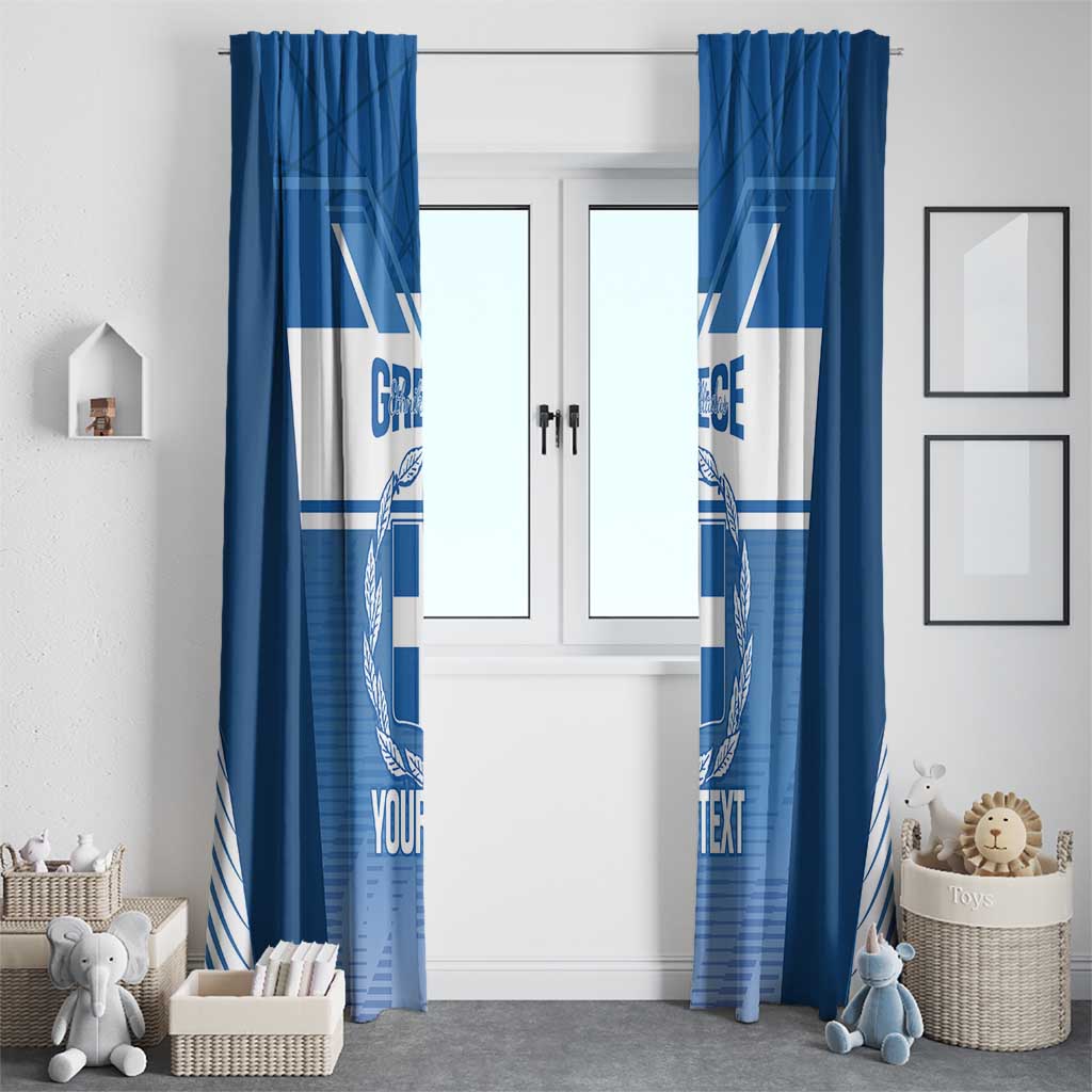 Custom Greece Football Window Curtain Go Ethniki Coat Of Arms Style