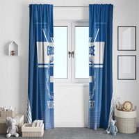 Custom Greece Football Window Curtain Go Ethniki Coat Of Arms Style
