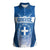 Custom Greece Football Women Sleeveless Polo Shirt Go Ethniki Coat Of Arms Style