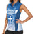 Custom Greece Football Women Sleeveless Polo Shirt Go Ethniki Coat Of Arms Style
