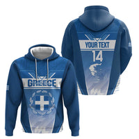 Custom Greece Football Zip Hoodie Go Ethniki Coat Of Arms Style