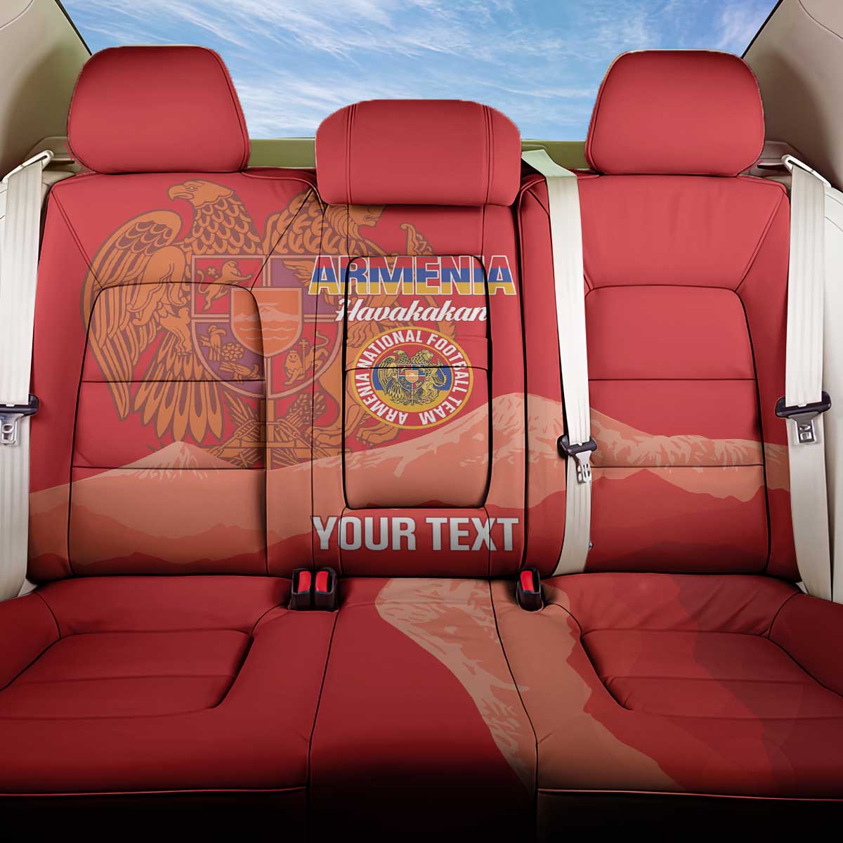 Custom Armenia Football Back Car Seat Cover Come On Havakakan