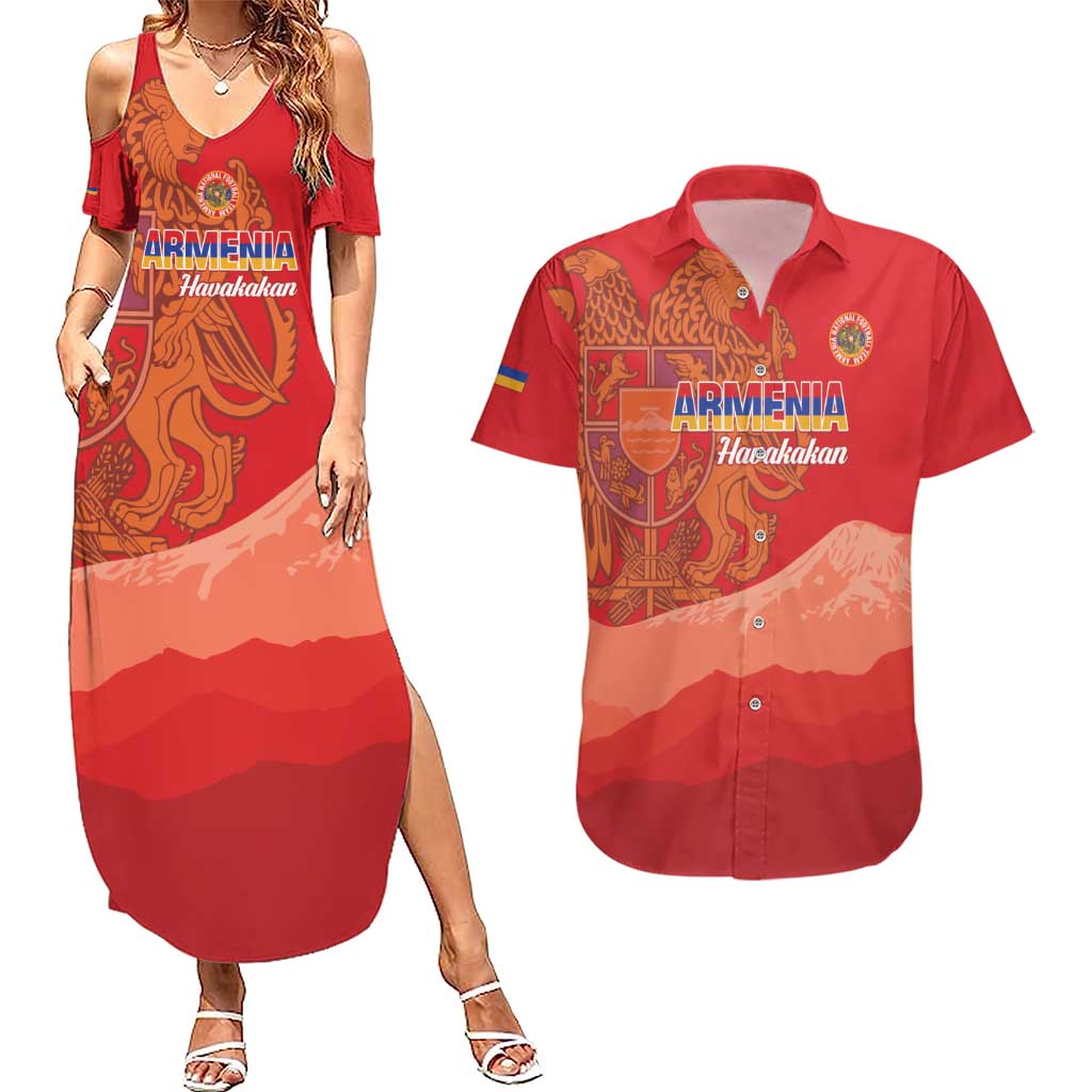 Custom Armenia Football Couples Matching Summer Maxi Dress and Hawaiian Shirt Come On Havakakan