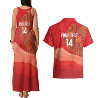 Custom Armenia Football Couples Matching Tank Maxi Dress and Hawaiian Shirt Come On Havakakan
