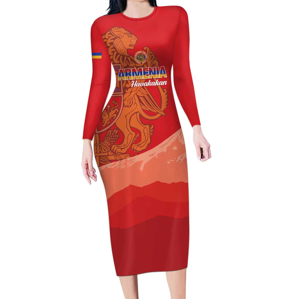 Custom Armenia Football Family Matching Long Sleeve Bodycon Dress and Hawaiian Shirt Come On Havakakan