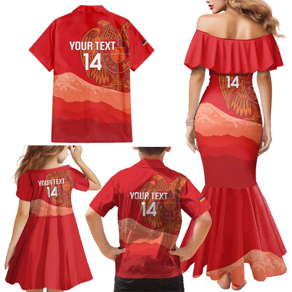 Custom Armenia Football Family Matching Mermaid Dress and Hawaiian Shirt Come On Havakakan