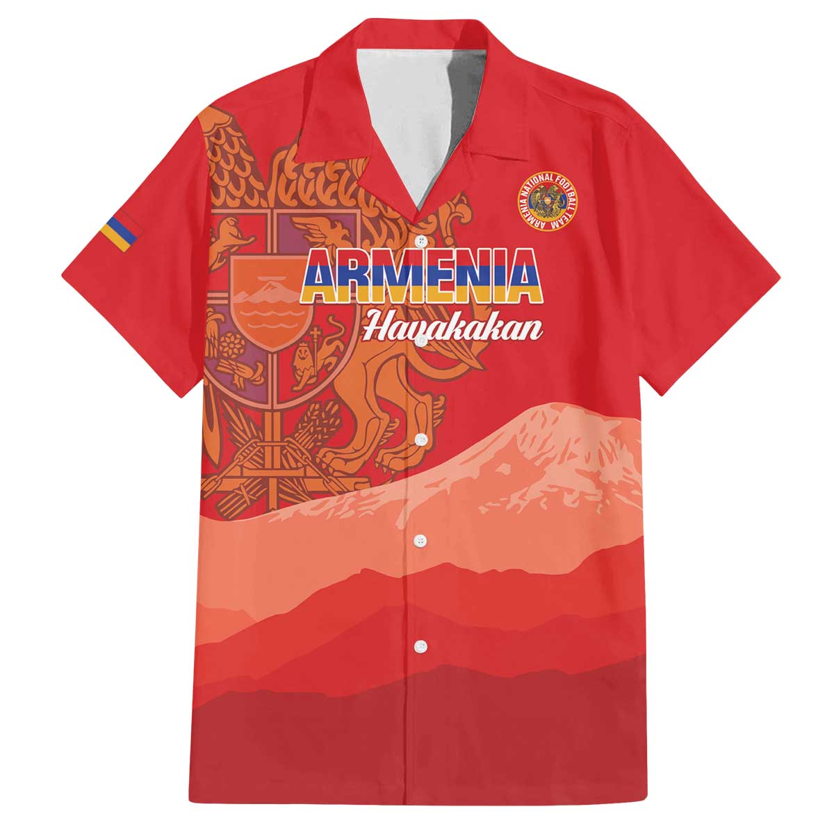 Custom Armenia Football Family Matching Off The Shoulder Long Sleeve Dress and Hawaiian Shirt Come On Havakakan