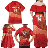 Custom Armenia Football Family Matching Off Shoulder Maxi Dress and Hawaiian Shirt Come On Havakakan