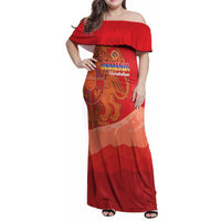 Custom Armenia Football Family Matching Off Shoulder Maxi Dress and Hawaiian Shirt Come On Havakakan