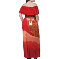 Custom Armenia Football Family Matching Off Shoulder Maxi Dress and Hawaiian Shirt Come On Havakakan
