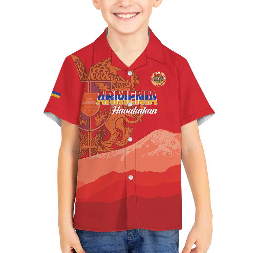 Custom Armenia Football Family Matching Off Shoulder Maxi Dress and Hawaiian Shirt Come On Havakakan