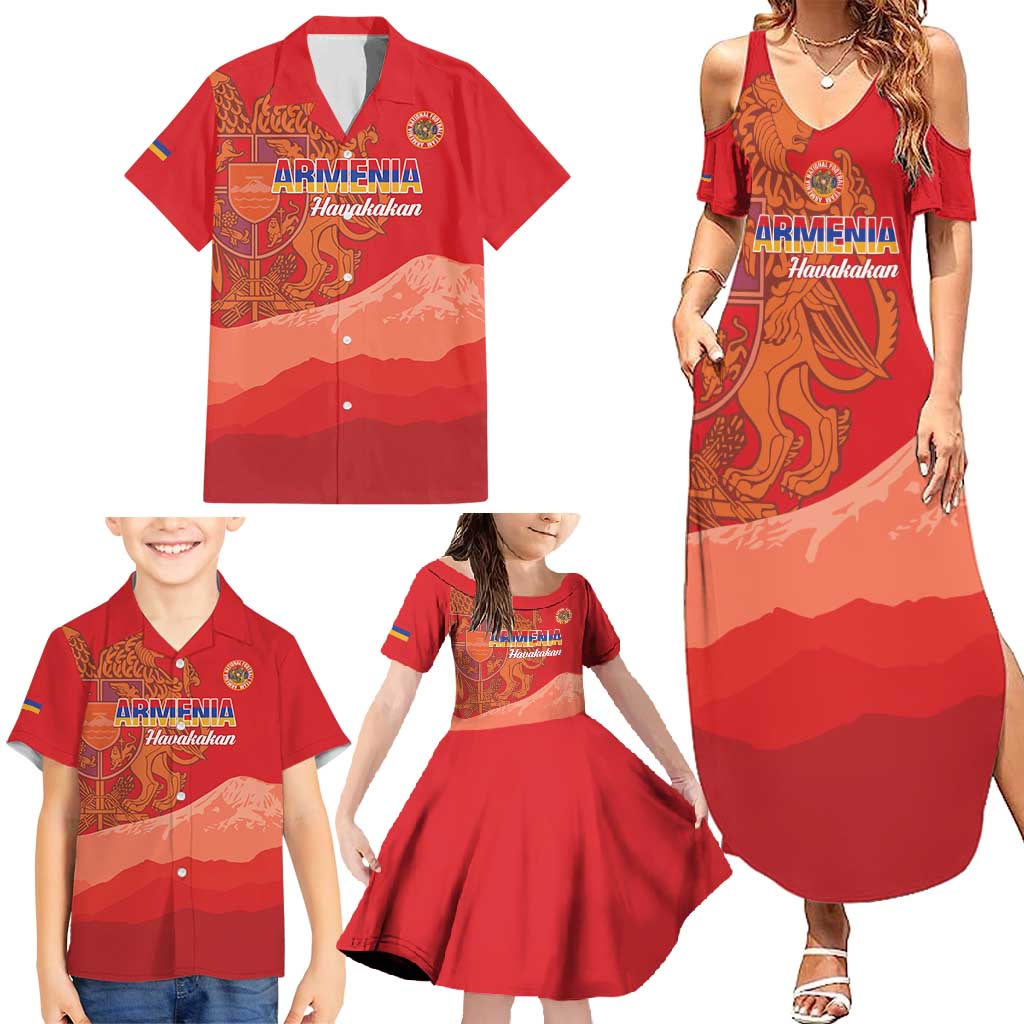 Custom Armenia Football Family Matching Summer Maxi Dress and Hawaiian Shirt Come On Havakakan