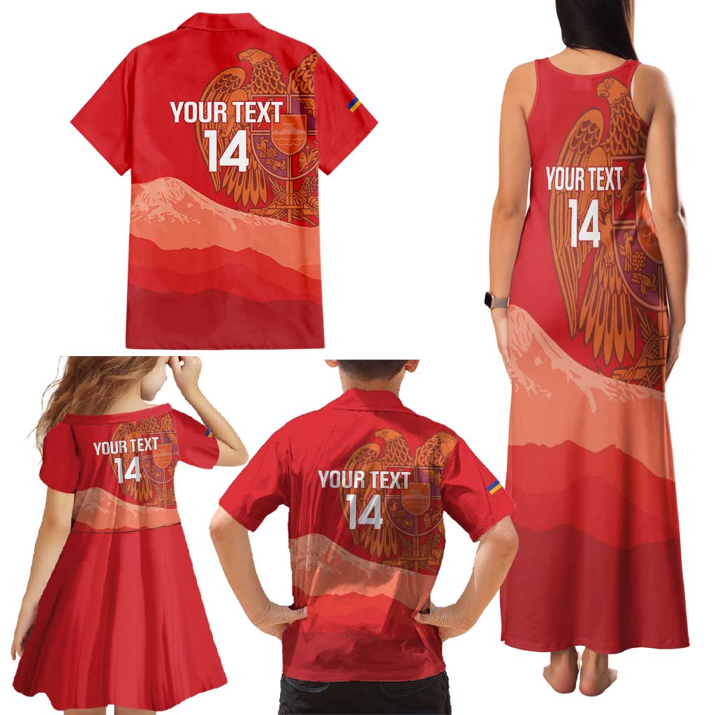 Custom Armenia Football Family Matching Tank Maxi Dress and Hawaiian Shirt Come On Havakakan