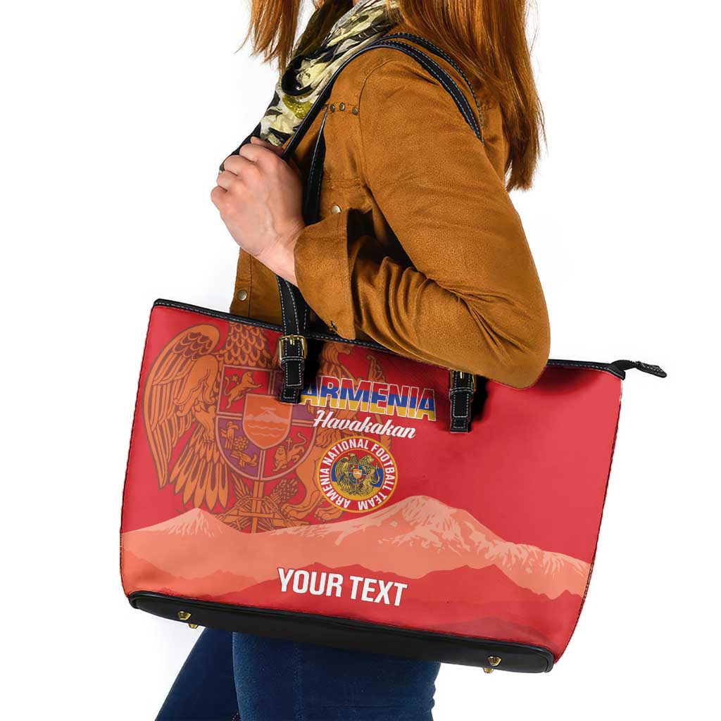 Custom Armenia Football Leather Tote Bag Come On Havakakan