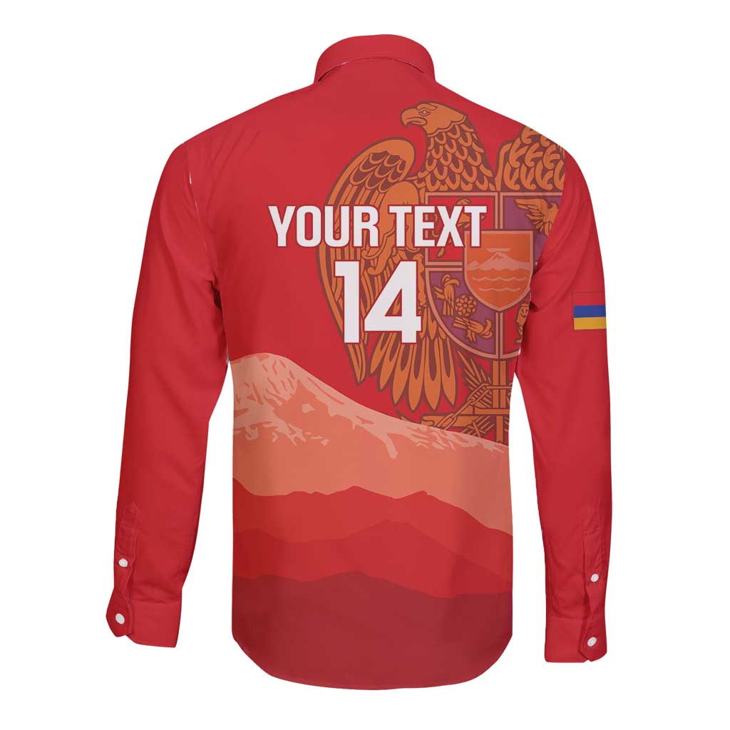 Custom Armenia Football Long Sleeve Button Shirt Come On Havakakan