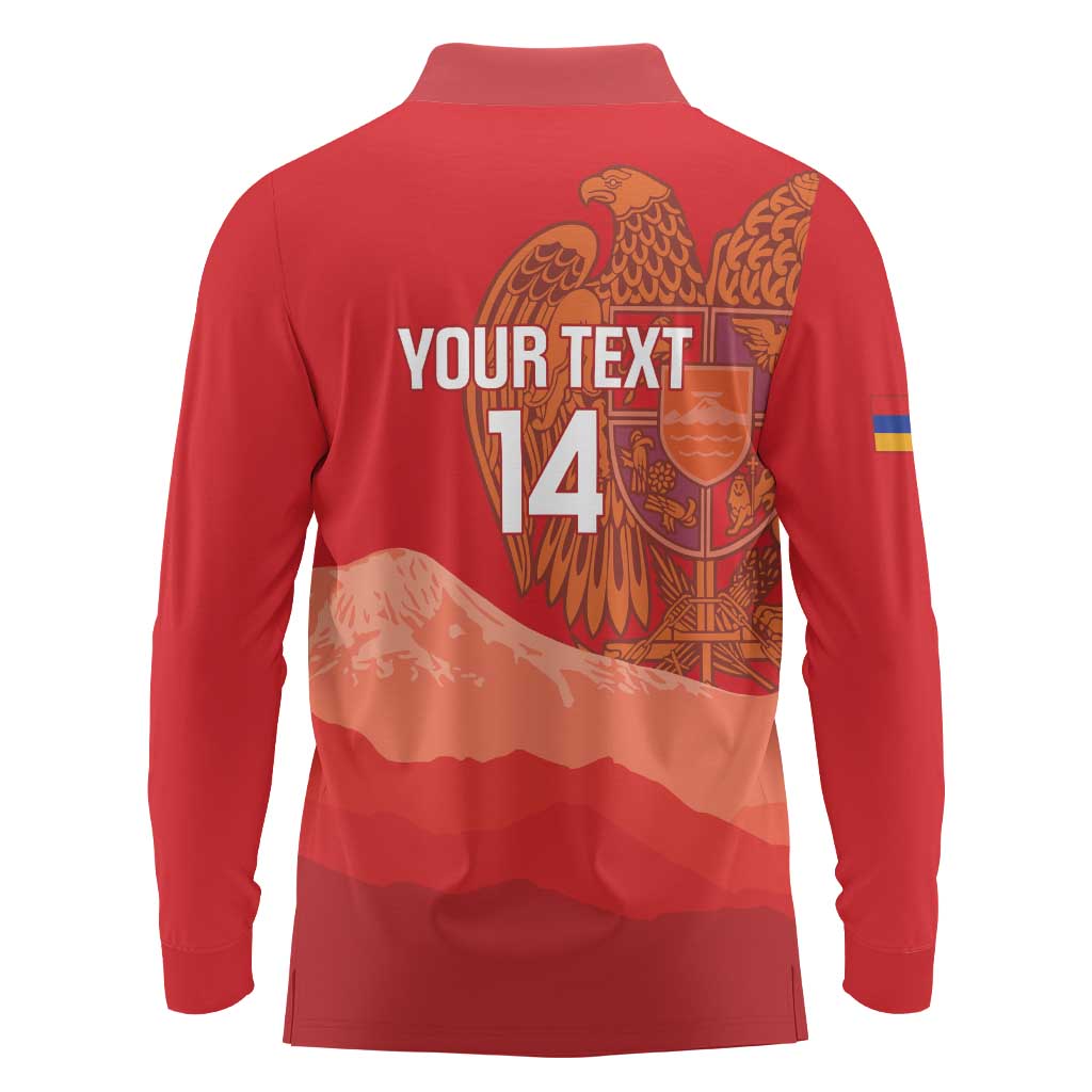 Custom Armenia Football Long Sleeve Polo Shirt Come On Havakakan