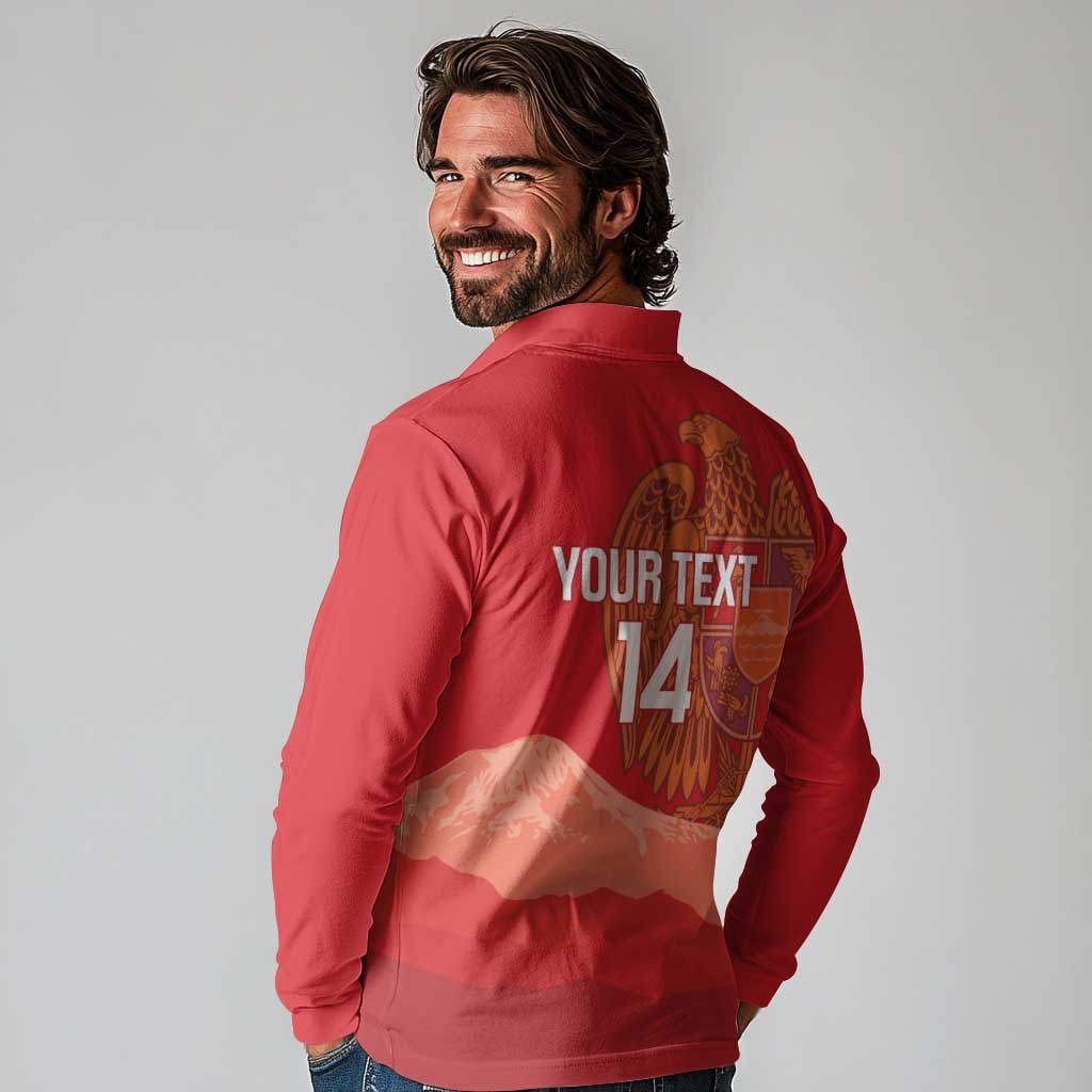 Custom Armenia Football Long Sleeve Polo Shirt Come On Havakakan