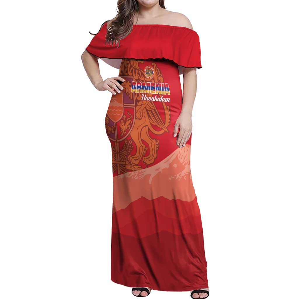 Custom Armenia Football Off Shoulder Maxi Dress Come On Havakakan