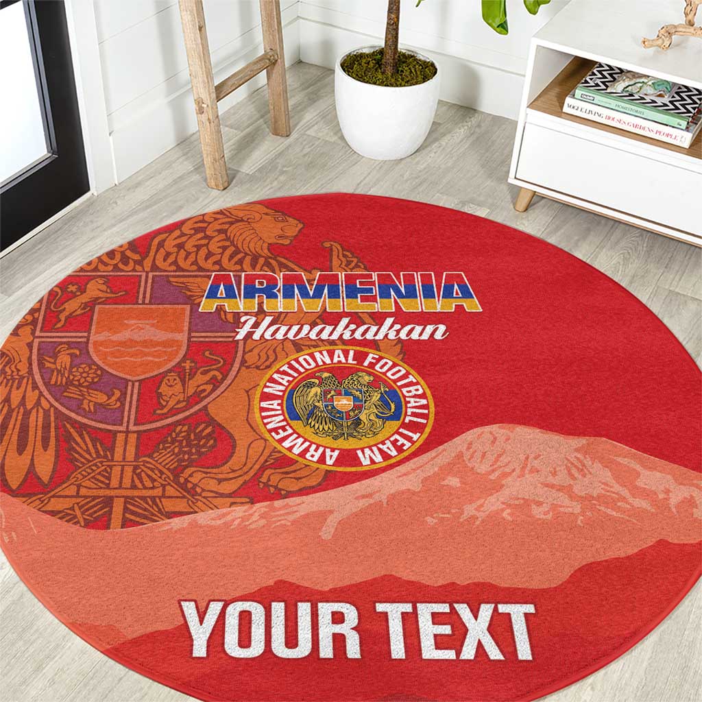 Custom Armenia Football Round Carpet Come On Havakakan