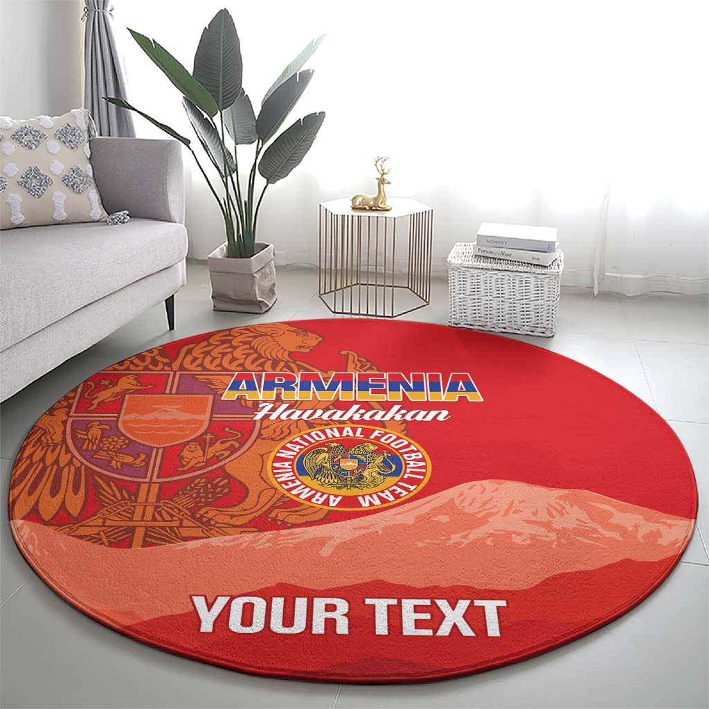 Custom Armenia Football Round Carpet Come On Havakakan