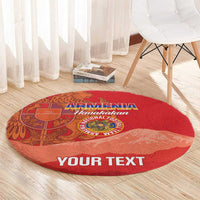 Custom Armenia Football Round Carpet Come On Havakakan