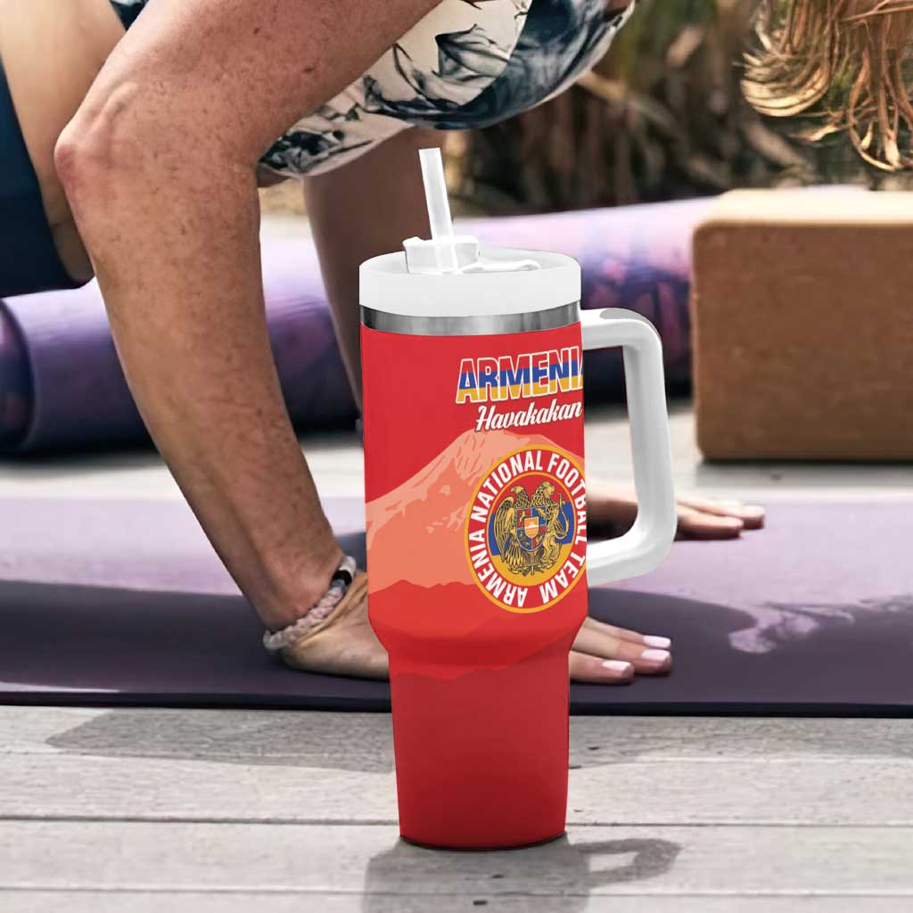 Custom Armenia Football Tumbler With Handle Come On Havakakan