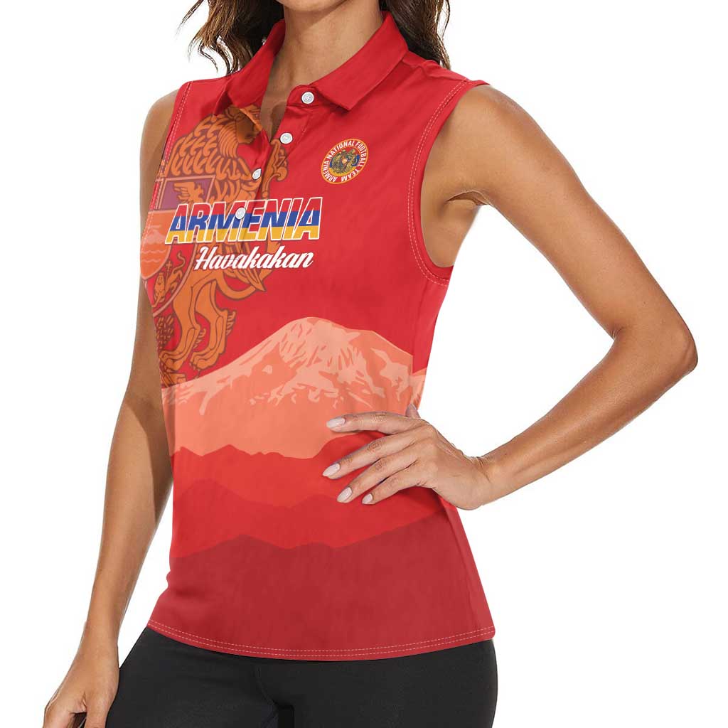 Custom Armenia Football Women Sleeveless Polo Shirt Come On Havakakan