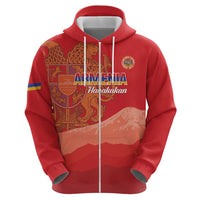Custom Armenia Football Zip Hoodie Come On Havakakan