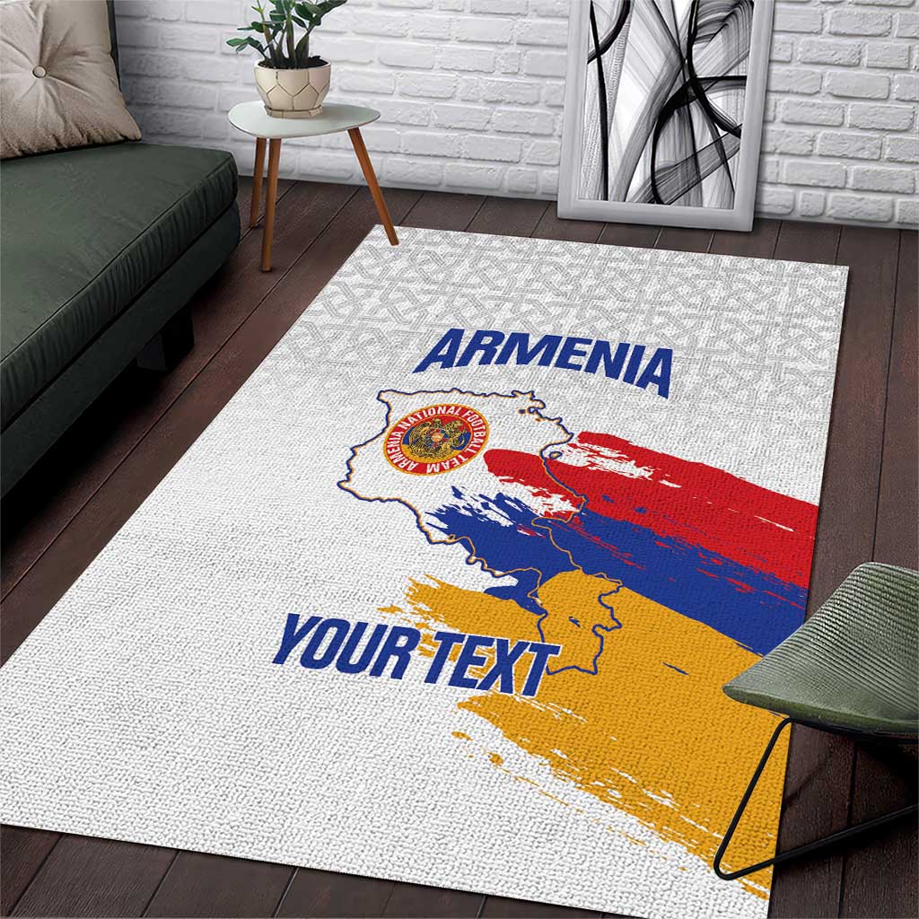 Custom Armenia Football Area Rug Armenian Map Knot Pattern