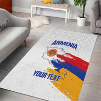 Custom Armenia Football Area Rug Armenian Map Knot Pattern