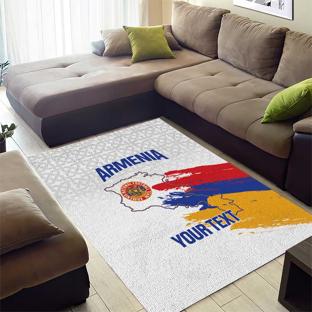 Custom Armenia Football Area Rug Armenian Map Knot Pattern