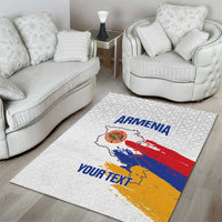 Custom Armenia Football Area Rug Armenian Map Knot Pattern