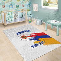 Custom Armenia Football Area Rug Armenian Map Knot Pattern