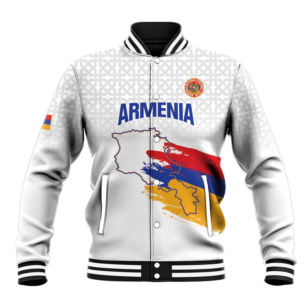 Custom Armenia Football Baseball Jacket Armenian Map Knot Pattern
