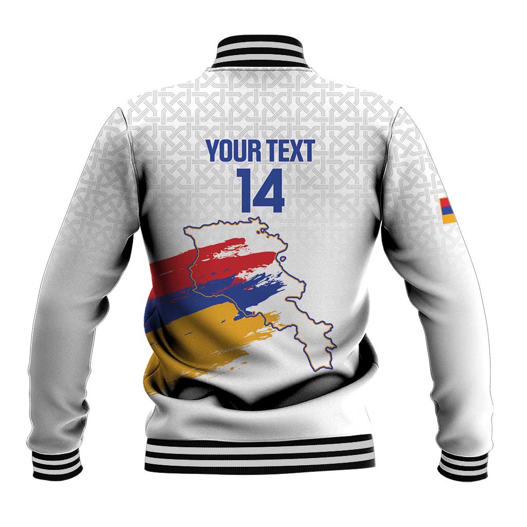 Custom Armenia Football Baseball Jacket Armenian Map Knot Pattern