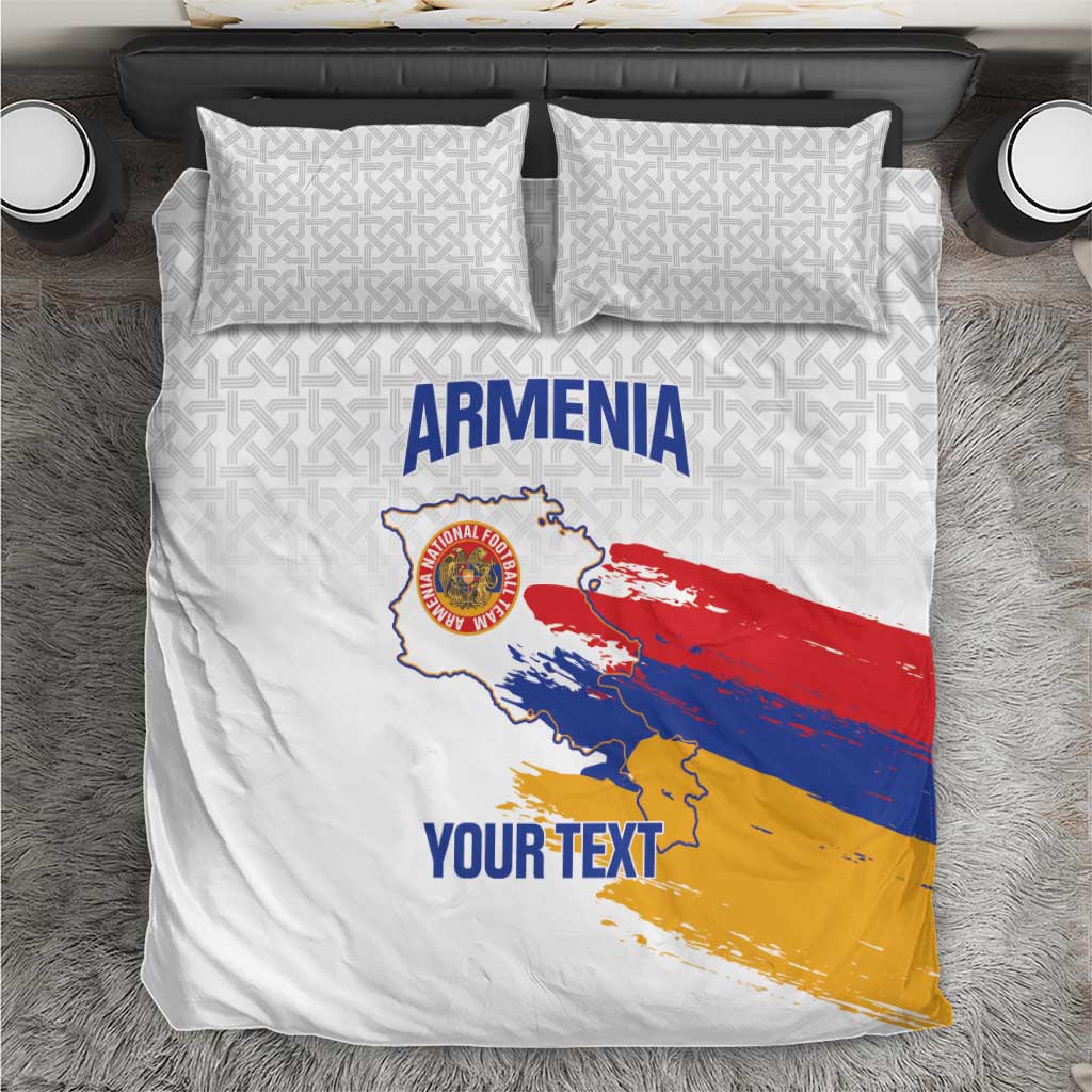 Custom Armenia Football Bedding Set Armenian Map Knot Pattern