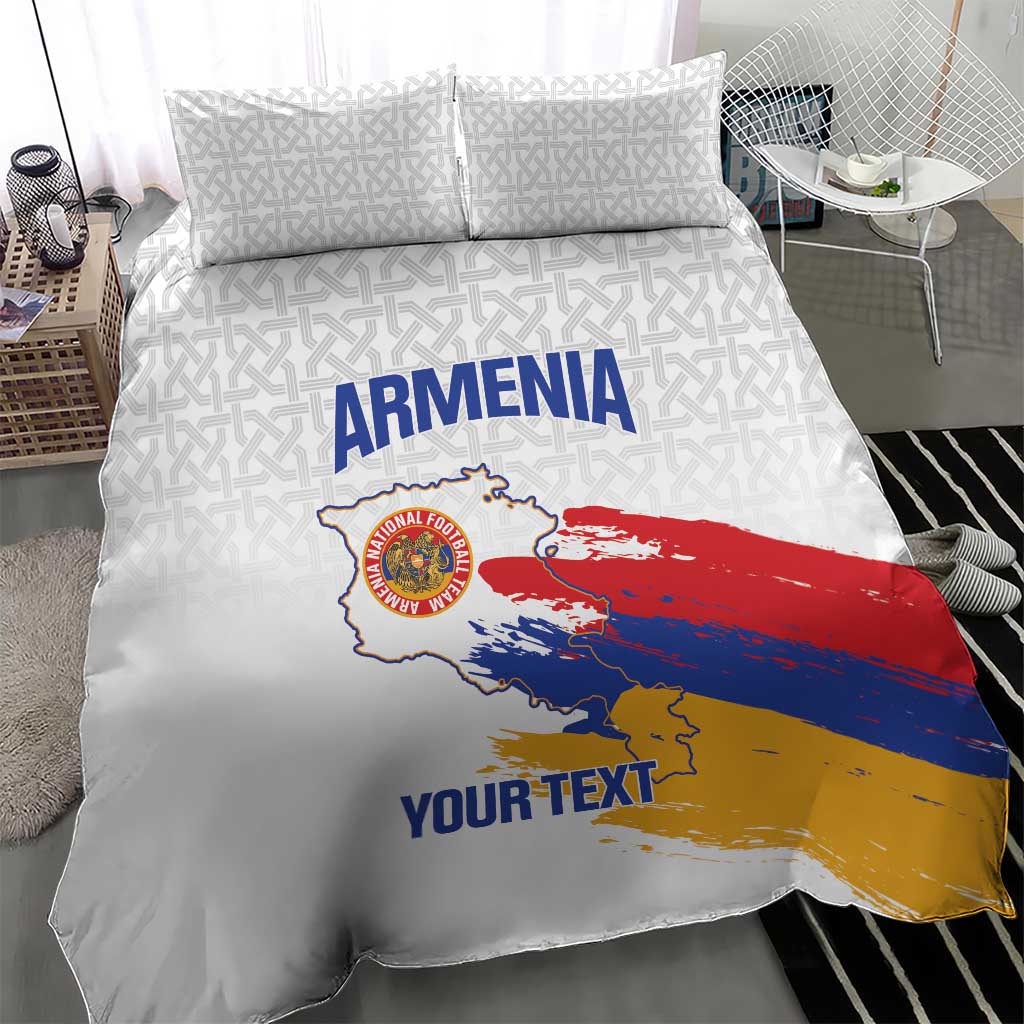 Custom Armenia Football Bedding Set Armenian Map Knot Pattern