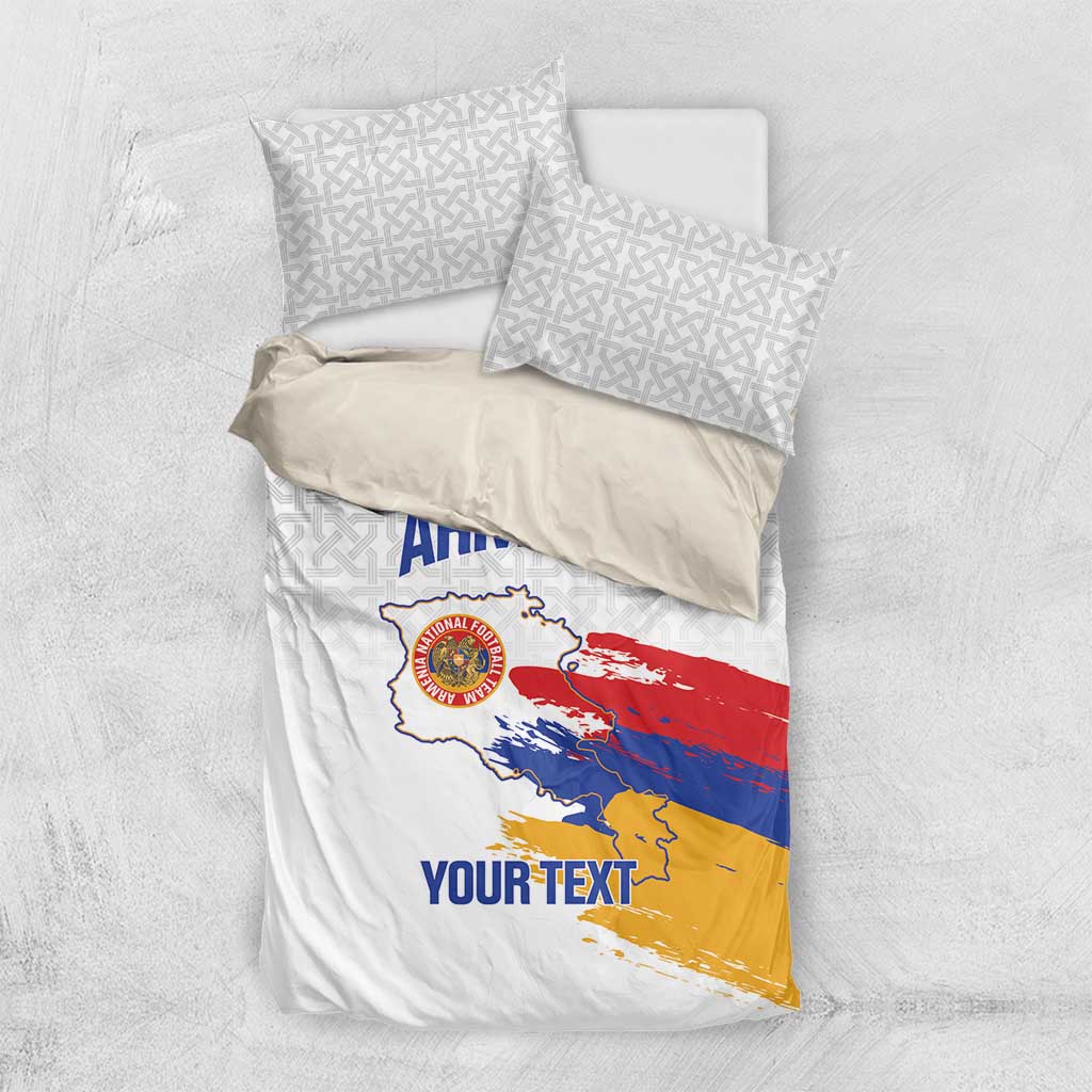 Custom Armenia Football Bedding Set Armenian Map Knot Pattern
