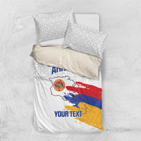 Custom Armenia Football Bedding Set Armenian Map Knot Pattern