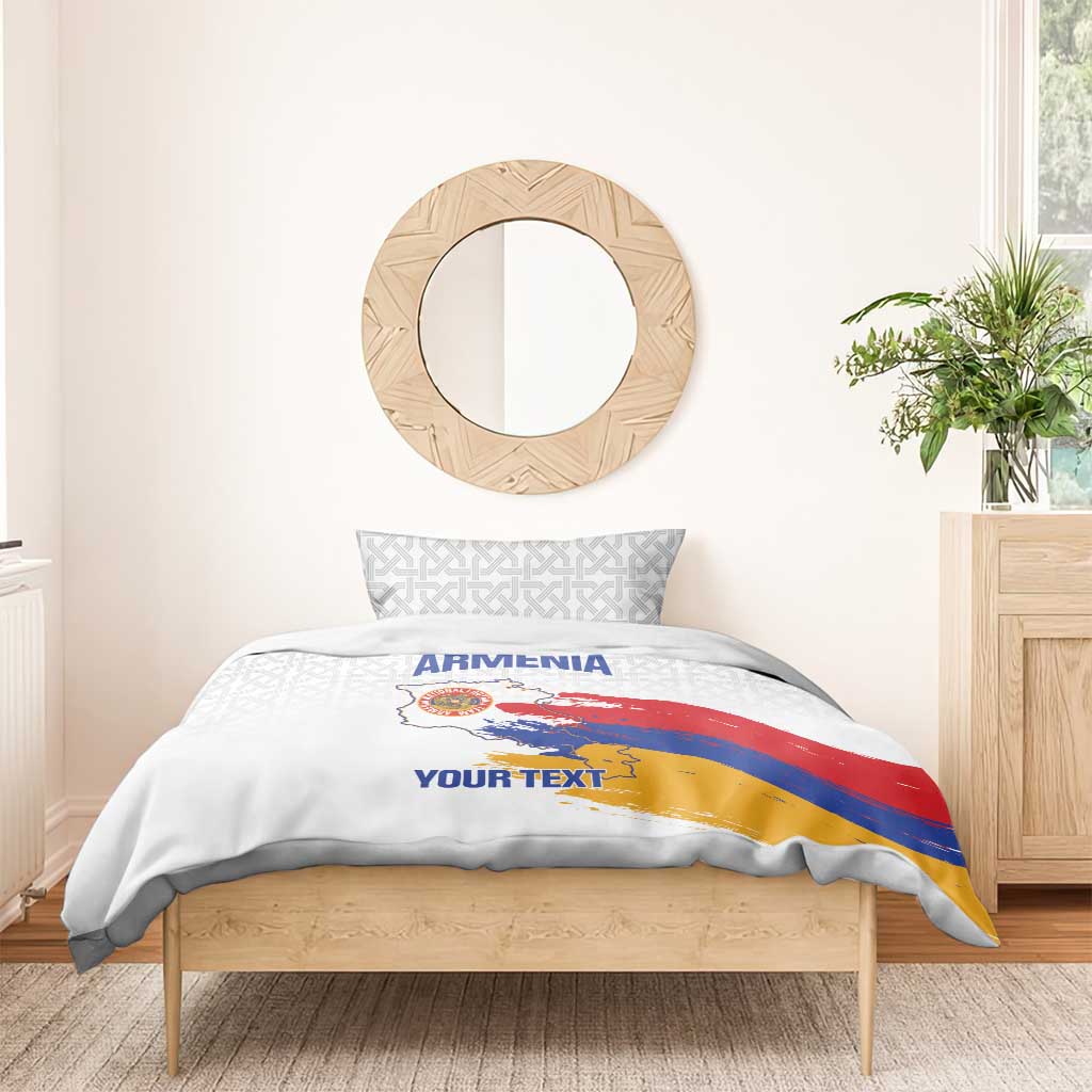 Custom Armenia Football Bedding Set Armenian Map Knot Pattern