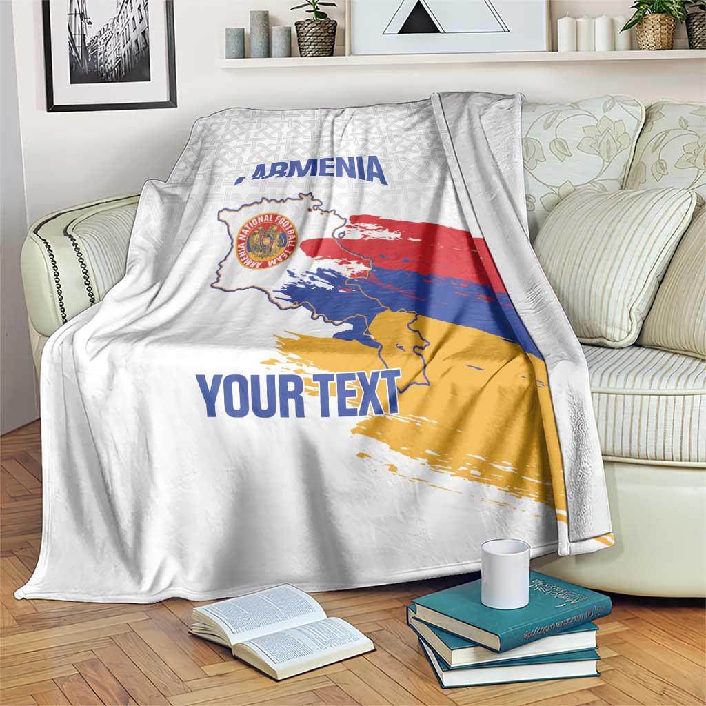 Custom Armenia Football Blanket Armenian Map Knot Pattern